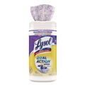 Hand Wipes | LYSOL Brand 19200-81700 7 in. x 7.5 in. 1-Ply Dual Action Disinfecting Wipes - Citrus Scent White/Purple image number 2
