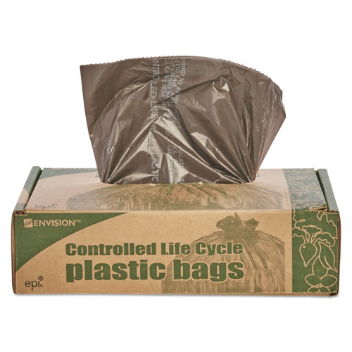 Trash Bags | Stout by Envision G3036B80 30 in. x 36 in. 30-Gallon 0.8 mil. Controlled Life-Cycle Plastic Trash Bags - Brown (60/Box) image number 0