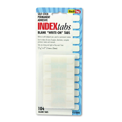 Dividers & Tabs | Redi-Tag B31000 1 in. Wide 1/5-Cut Customizable Handwrite Only Legal Index Tabs - White (104/Pack) image number 0