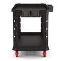 Cleaning Carts | Suncast Commercial PUCHD2645 26.5 in. x 48.78 in. x 34.81 in. 2 Shelves 6 Bins Plastic Heavy Duty Plus Utility Cart - Black image number 5