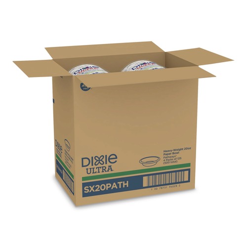  | Dixie SX20PATH Pathways Heavyweight 20 oz. Paper Bowls - Green/Burgundy (500/Carton) image number 0