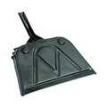 Cleaning Tools | Boardwalk 528147 12 in. x 14 in. 20-Gauge Steel Dust Pan with 5 in. Handle - Black (12/Carton) image number 2