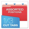 File Folders | Pendaflex 153 1/3 RED 1/3-Cut Tabs Assorted Legal Size Colored File Folders - Red/Light Red (100/Box) image number 1