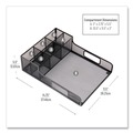 Breakroom Supplies | Mind Reader PSNAMESH-BLK 11.5 in. x 14.75 in. x 5.5 in. Network Collection Utensil Napkin and Plate Countertop Organizer - Black image number 2