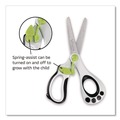Arts & Crafts Supplies | Maped Helix 470249US Kidy 5.41 in. Long 2 in. Cut Length Spring-Assisted Educational Rounded Tip Scissors - Straight White/Black Handle image number 2