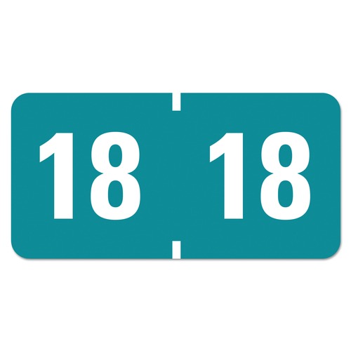 Labels | Smead 68318 0.75 in. x 1.5 in. "15-in Yearly End Tab File Folder Labels - Teal (500/Roll) image number 0