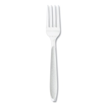 CUTLERY | SOLO HSWFX-0007 Impress Heavyweight Full-Length Polystyrene Cutlery Fork - White (100/Box)