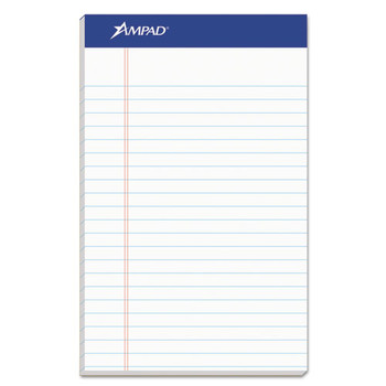 OFFICE AND OFFICE SUPPLIES | Ampad 20-154 5 x 8 Sheets (50) Recycled Narrow Rule Writing Pads - Politex Green Kelsu Headband/White Sheets (1-Dozen)
