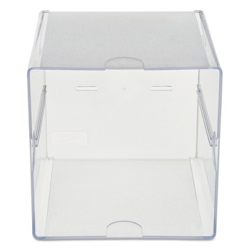 Deflecto 350401 6 in. x 6 in. x 6 in. 1 Compartment Stackable Plastic Cube Organizer - Clear