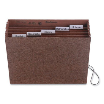 Smead 70540 5.25 in. Expansion Letter Size 1/5-Cut Tabs 6 Sections Elastic Cord 6-Pocket Subject File with Insertable Tabs - Redrope