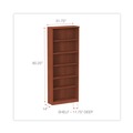 Office & Office Supplies | Alera ALEVA638232MC 31.75 in. x 14 in. x 80.25 in. Valencia Series 6-Shelf Bookcase - Medium Cherry image number 5