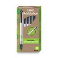Pens | BIC CSEM11-BK Ecolutions Clic Stic Medium 1 mm Retractable Ballpoint Pen - Black Ink/Translucent Frost/Black Barrel (1-Dozen) image number 0