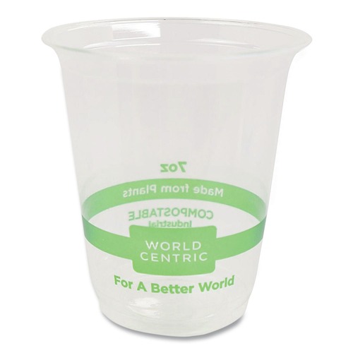 Cups and Lids | World Centric CP-CS-7 7 oz PLA Plastic Cold Cups - Clear (2000/Carton) image number 0
