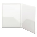 File Folders | Smead 87706 11 in. x 8.5 in. 100-Sheet Capacity Frame View Poly 2-Pocket Folder - Clear/Oyster (5/Pack) image number 2