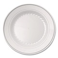 Bowls and Plates | WNA RSM101210WS 10.25 in. Diameter Masterpiece Plastic Plates - White/Silver (120/Carton) image number 1