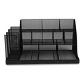 Breakroom Supplies | Mind Reader CMG2MESH-BLK 11.61 in. x 23.9 in. x 12.76 in. 14-Compartment Network Collection Coffee Cup and Condiment Countertop Organizer - Black image number 6