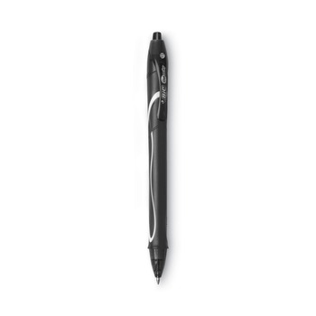BIC RGLCG11-BK Medium 0.7 mm Gel-ocity Quick Dry Retractable Gel Pen - Black Ink, Black Barrel (1-Dozen)