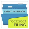 File Folders | Pendaflex 04153 1/5 BLU 1/5-Cut Tabs Legal Size Colored Reinforced Hanging Folders - Blue (25/Box) image number 6