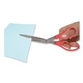 Arts & Crafts Supplies | Westcott 10703 8 in. Long 3.5 in. Cut Length Value Line Stainless Steel Shears - Crane-Style Red Handle image number 3