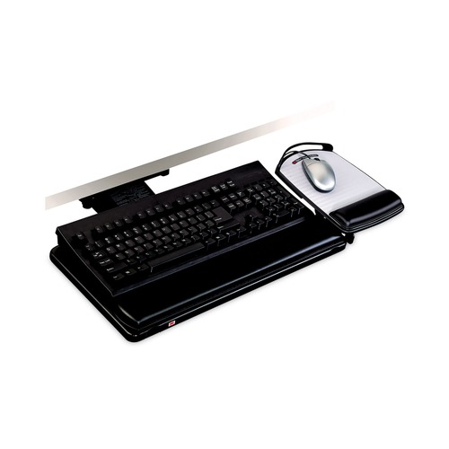 Mouse Pads & Wrist Support | 3M AKT80LE Knob Adjust Keyboard Tray with Highly Adjustable Platform - Black image number 0