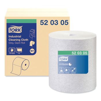Tork 520305 1-Ply 12.6 in. x 13.3 in. Industrial Cleaning Cloths -  Gray (1/Carton)