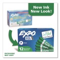 Washable Markers | EXPO 80004A Broad Chisel Tip Low-Odor Dry-Erase Marker - Green (1-Dozen) image number 6