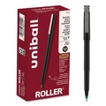 Pens | uni-ball 60154 0.5 mm Stick Roller Ball Pen - Green Ink/Black/Green Barrel/Extra-Fine (1-Dozen) image number 0