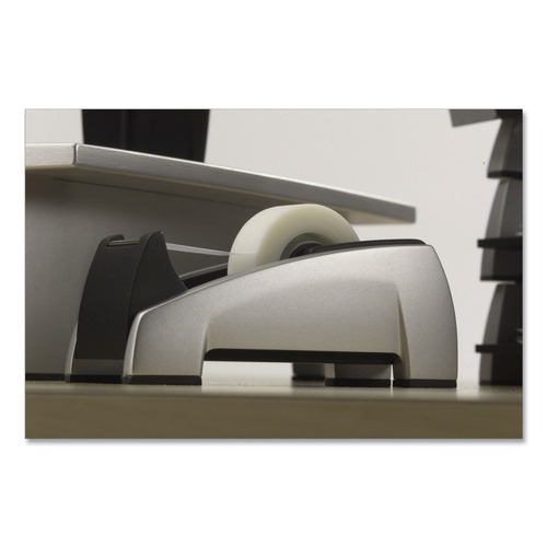 Fellowes Office Suites Desktop Tape Dispenser, 1 Core, Plastic, Heavy  Base, Black/Silver (8032701)