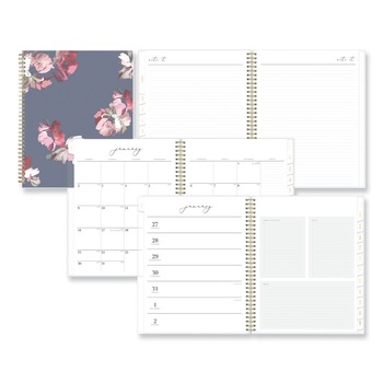 Blue Sky BLS139479 11 in. x 8.5 in. 12-Month (Jan-Dec 2026) Life Note-It Leah Weekly/Monthly Notes Planner - Gray/Pink/White Cover