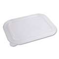 Food Trays, Containers, and Lids | World Centric TRLCS10 7.8 in. x 10.2 in. x 0.5 in. Plastic Lids for TRSC60 Fiber Containers - Clear (400/Carton) image number 0