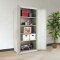 Office Filing Cabinets & Shelves | Alera CM7824LG 36 in. x 24 in. x 78 in. Assembled High Storage Cabinet with Adjustable Shelves - Light Gray image number 3