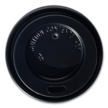 FOOD TRAYS CONTAINERS LIDS | Boardwalk BWKHOTBL4 Plastic Hot Cup Lids Fits 4 oz. Cup - Black (1000/Carton)