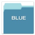 File Folders | Pendaflex 152 1/3 BLU Assorted 1/3-Cut Tabs Letter Size Colored File Folders - Blue/Light Blue (100/Box) image number 3