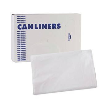 Boardwalk H4832MWK 24 in. x 32 in. 16 gal. 0.5 mil Linear Low Density Industrial Can Liners - White (500/Carton)