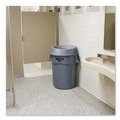 Trash & Waste Bins | Rubbermaid Commercial FG354300GRAY BRUTE 22-3/8 in. Round Funnel Top Receptacle - Gray image number 4