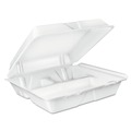 Just Launched | Dart 90HT3R 9 in. x 9.4 in. x 3 in. 8 oz. 3-Compartment Foam Hinged Lid Container - White (200/Carton) image number 4