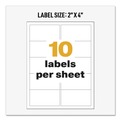 Labels | Avery 60505 UltraDuty 2 in. x 4 in. GHS Chemical Waterproof and UV Resistant Labels - White (50/Box) image number 8