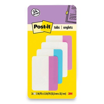  | Post-it Tabs 686-PWAV 2 in. Wide 1/5-Cut Solid Color Tabs - Assorted Pastel Colors (24/Pack)