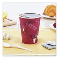 Cups and Lids | SOLO 412SIN-0041 12 oz. Paper Hot Drink Cups in Bistro Design - Maroon (50/Pack) image number 5