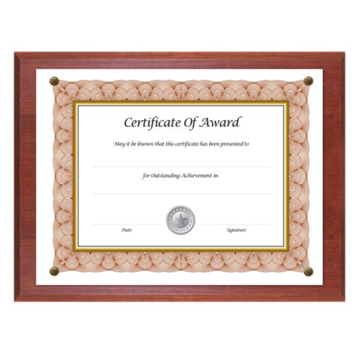Just Launched | NuDell 18813M Award-A-Plaque 10-1/2 in. x 13 in. Acrylic/Plastic Document Holder - Mahogany image number 0