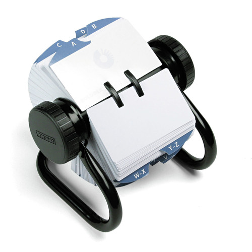 Pens | Rolodex 66704 Open Rotary Card File, Holds 500 2.25 x 4 Cards - Black image number 0