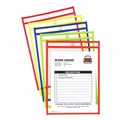 Sheet Protectors | C-Line 43920 Super Heavy-Duty Top Load 9 in. x 12 in. Insert Neon Stitched Shop Ticket Holders - Clear Front, Assorted Neon Border Colors (10/Box) image number 3