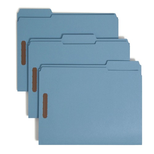 File Folders | Smead 12040 0.75 in. Expansion Top Tab Colored 2-Fastener Folders - Letter Size/Blue Exterior (50/Box) image number 0