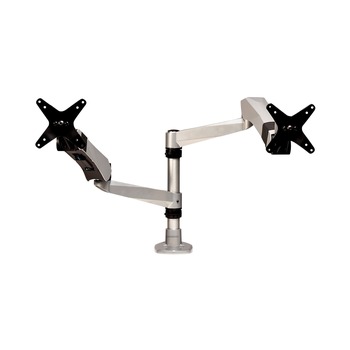 3M MA265S Easy-Adjust Desk Dual Arm Mount for 27 in. Monitors - Silver