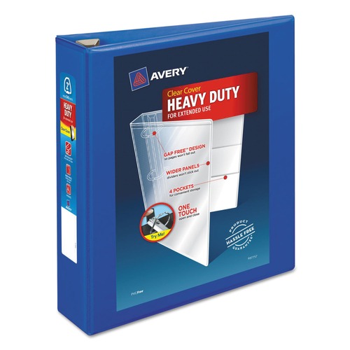 Binders | Avery 79778 3 One Touch EZD Rings 2 in. Capacity 11 in. x 8.5 in. Heavy-Duty View Binder with DuraHinge - Pacific Blue image number 0
