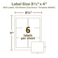 Labels | Avery 48464 3.33 in. x 4 in. EcoFriendly Mailing Labels for Inkjet/Laser Printers - White (6/Sheet, 100 Sheets/Box) image number 4