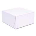 Food Trays, Containers, and Lids | SCT 1541 8 in. x 8 in. x 4 in. Standard Paper One-Piece Non-Window Bakery Boxes - White (250/Bundle) image number 0