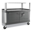 Just Launched | Rubbermaid Commercial FG409400GRAY 40.63 in. x 20 in. x 37.81 in. 300 lbs. Capacity 3 Shelves Plastic Xtra Instrument Cart with Locking Storage Area - Gray image number 4