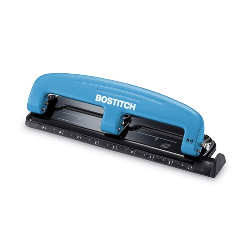 Staple Punches | PaperPro 2103 9/32 in. 12-Sheet EZ Squeeze Three-Hole Punch - Blue/Black image number 0