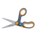 Arts & Crafts Supplies | Westcott 14850 8 in. Long x 3.25 in. Cut Length Non-Stick Titanium Bonded Scissors - Crane-Style Gray/Yellow Handle image number 1